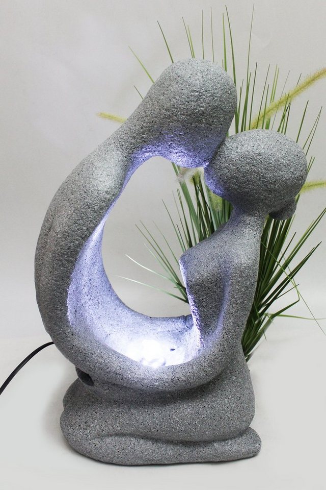 Arnusa Zimmerbrunnen Brunnen Modern Pärchen 48 cm in Granit-Optik Gartenbrunnen, für Innen und Außen Skulptur von Arnusa