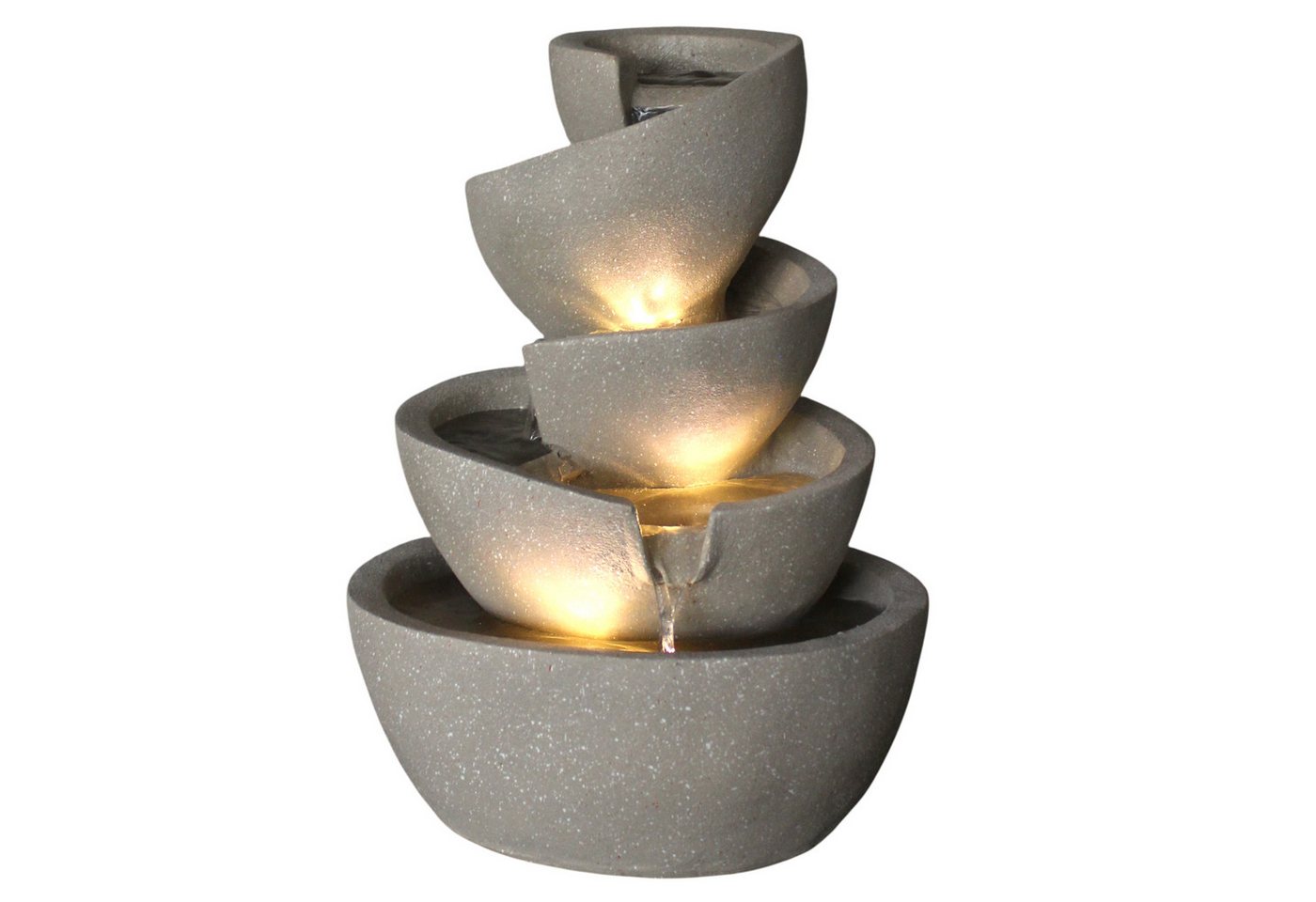 Arnusa Zimmerbrunnen Springbrunnen mit LED Beleuchtung Gartenbrunnen stilvoll Dekoration, Wohnzimmerdeko Wasserspiel warmweiß von Arnusa