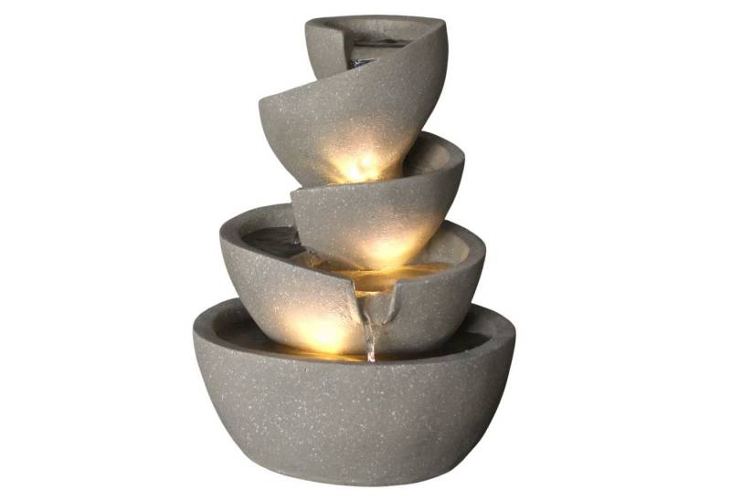 Arnusa Zimmerbrunnen Springbrunnen mit LED Beleuchtung Gartenbrunnen stilvoll Dekoration, Wohnzimmerdeko Wasserspiel warmweiß von Arnusa