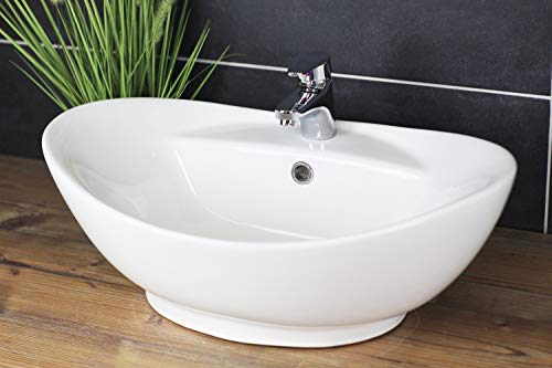 Aufsatzwaschbecken 60x40 Oval Waschbecken Weiß Waschschale Aufsatzwaschbecken 60x40 Oval Waschbecken Weiß Waschschale von Arnusa