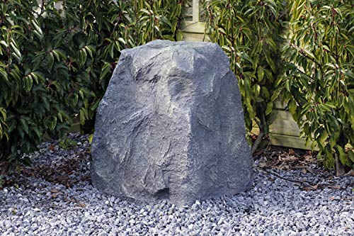 Gartenfelsen 60x50cm Abdeckfelsen Filterabdeckung Gartendeko Trafohaus Abdeckung Findling Felsen Kunststein Grau von Arnusa