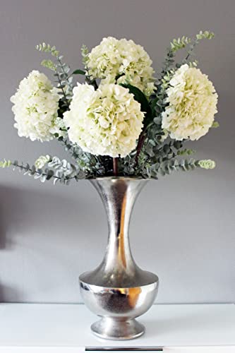 Hohe Vase Blumenvase Silber 50x25 cm Dekovase Pokalvase Metall Aluminium elegant hochwertig Bodenvase 3,5 kg von Arnusa