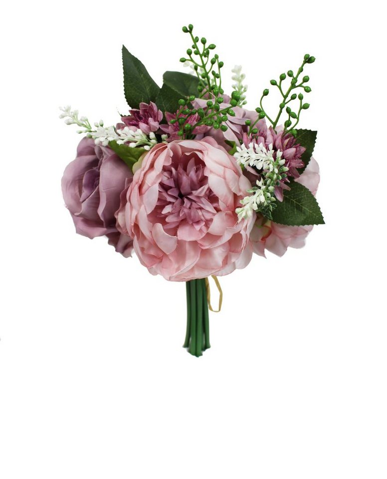 Kunstblume Blumenstrauß Blumenarrangement Rose, Arnusa, Höhe 30 cm, auch als Brautstrauß geeignet von Arnusa