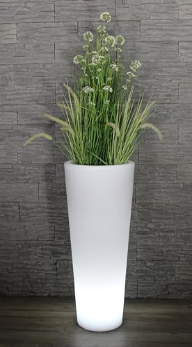 Moderner beleuchteter Blumenkübel 90x37 cm Pflanzgefäß PL404S Blumentopf LED RGB mit Akku und Netzteil Indoor & Outdoor von Arnusa