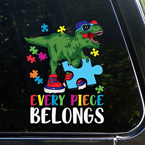 Jedes Stück gehört Autismus Puzzle Dinosaurier AutoAufkleber Autismus Bewusstsein Puzzleteil Aufkleber Autistische Unterstützung Auto Aufkleber Stoßstange Aufkleber für Autos lustig Vinyl Aufkleber von ArogGeld