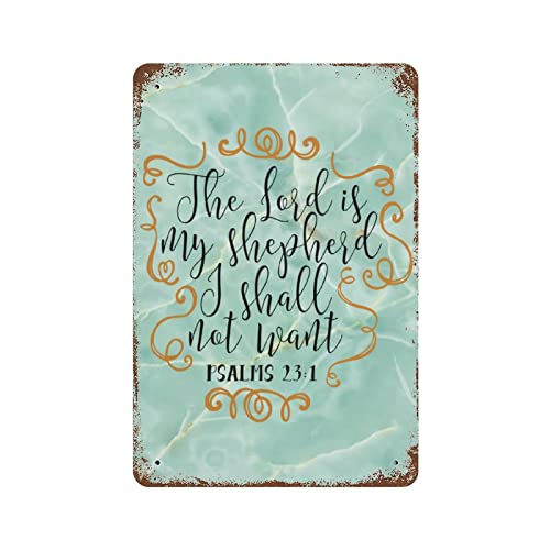 Metallschild mit Aufschrift "The Lord Is My Shepherd I Shall Not Want", klassisches Bibelvers, Metall-Blechschild, 20,3 x 30,5 cm, Vintage-Aluminiumschild, Retro-Schild, Wandkunst, Dekoration für Metallschild mit Aufschrift "The Lord Is My Shepherd I Shall Not Want", klassisches Bibelvers, Metall-Blechschild, 20,3 x 30,5 cm, Vintage-Aluminiumschild, Retro-Schild, Wandkunst, Dekoration für von ArogGeld