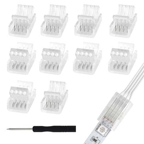 Aroidful 10 Stück 10mm 4 Pin LED Streifen Verbindungskabel und Streifen für RGB LED Streifen 10mm mit Schraubendreher Aroidful 10 Stück 10mm 4 Pin LED Streifen Verbindungskabel und Streifen für RGB LED Streifen 10mm mit Schraubendreher von Aroidful