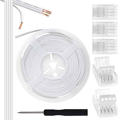 Aroidful 10mm 4pin Verbindungsset für RGB-LED-Streifen, 5 Led-Streifenverbinder und 10m Kabel für 10mm RGB-LED-Streifen 5050 2835 von Aroidful