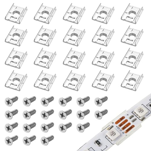 Aroidful 10mm LED-Befestigungsclip,100pcs LED-Streifenhalter,LED-Befestigungsclip für LED-Leuchtstreifen 10mm breit von Aroidful