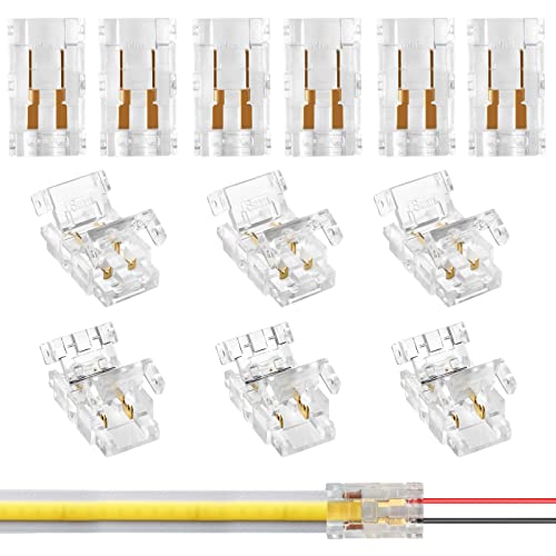 Aroidful 12Stück 2Pin 8mm COB LED Stecker, lötfreier Eckverbinder zum Verbinden von Leisten und Lampenstreifen, für 2Pin 8mm COB LED von Aroidful