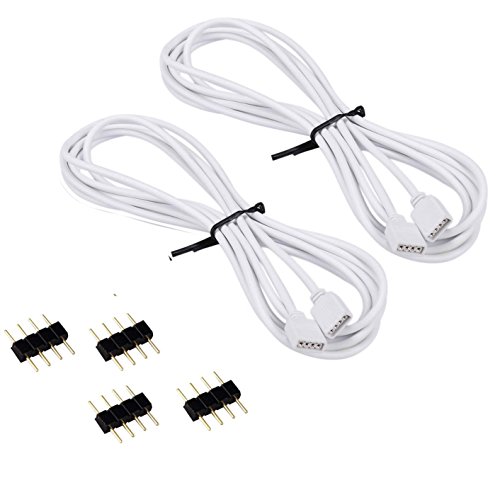 Aroidful 2 Stück LED Strip Kabel Verlängerung Anschluss Kabel 4 polig 1.5M LED Verlängerungskabel LED Licht Erweiterung Kabel für RGB 5050/3528 LED Streifen von Aroidful