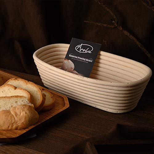 25cm Gärkörbchen Banneton Brotform Korb,Handgewebter Natürlicher Rattan Gärkorb mit Leinen Liner Stoff,Backzubehör für Heim und Profi-Bäcker. von Arola