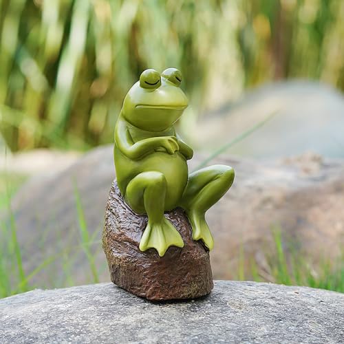 Frosch Statue Dekoration, Kreativer Gartenfrosch, Figur Deko Bastelt Tierskulpturen, Individuelle Dekoration für Hofgarten Outdoor Indoor. von Arola