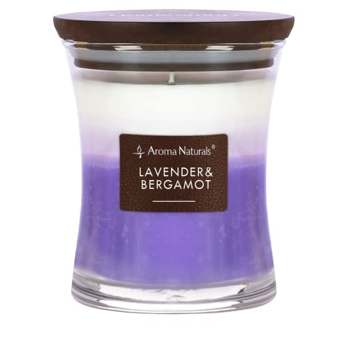 Aroma Naturals Duftkerze im Glas – hochwertiges Sojawachs, rauchfreier Baumwolldocht, lange Brenndauer von 45 Stunden (Lavendel & Bergamotte) von Aroma Naturals