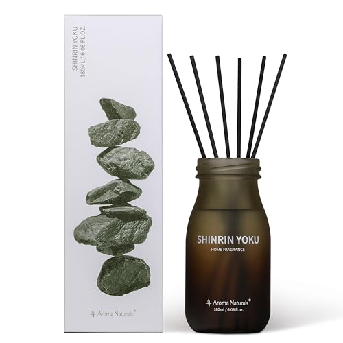Aroma Naturals Duftstäbchen Raumduft 180ml Zweifarbige Farbverlaufsflasche Raumduft Stäbchen Natürlicher und Langlebiger Rattanstäbchen, Geschenke für Verschiedene Anlässe. (Waldbad) von Aroma Naturals