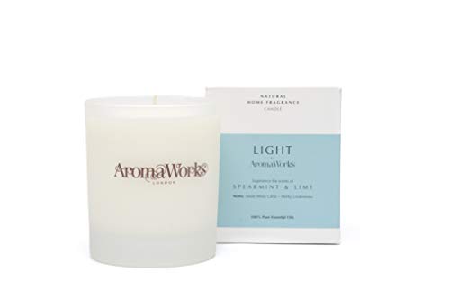 AromaWorks - Light Candle - Spearmint and Lime - Natürlicher Raumduft - Sweet Minty Citrus - Herby Undertones - 100% reine ätherische Öle - Lavendel - Bergamotte - Stressabbau - Entspannen Sie sich - 7,76 Unzen AromaWorks - Light Candle - Spearmint and Lime - Natürlicher Raumduft - Sweet Minty Citrus - Herby Undertones - 100% reine ätherische Öle - Lavendel - Bergamotte - Stressabbau - Entspannen Sie sich - 7,76 Unzen von AromaWorks