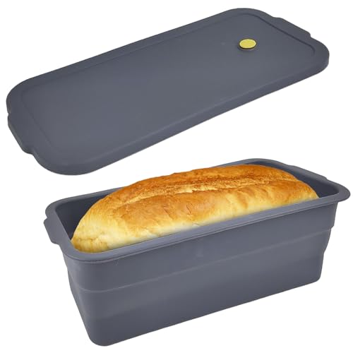 Aromaticaerope Brotbackform mit Deckel, Faltbar Backform Silikon, Hitzebeständige und Antihaftbeschichtete Oberfläche, Geeignet für die Herstellung von Toastbrot (32 × 14.5 × 11.5 cm) von Aromaticaerope