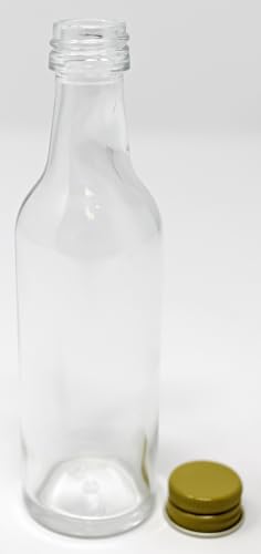 Aromhuset 25 x 50 ml Leere Glasflaschen mit Wodkahals, kristallklar und hellgrünem Schraubverschluss | transparent | zum Befüllen mit Alkohol, Likören, Schnäpsen, Gewürzen und Dekoration von Aromhuset