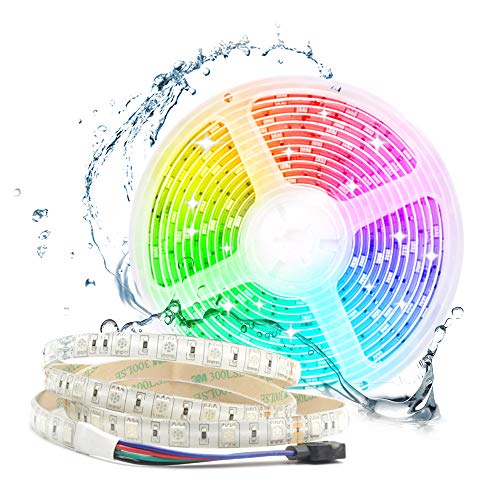 24V LED Strip RGB 5M Wasserdicht IP65 300LEDs 5050SMD LED Streifen Lichtband LED Band Lichterkette Leiste Innen Aussen Deko, RGB, 60leds/M (Auf 12V Netzteil leuchtet nur rot) von Arotelicht