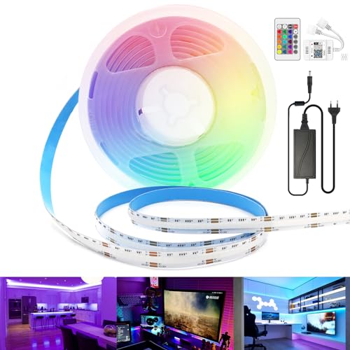 Alexa COB LED Streifen WiFi RGB 2M Kit, 12V Arote RGB Dimmbar COB LED Strip LED Lichtband mit Controller und Netzteil, Hohe Dichte 576LEDs/M, App Steuerung, Musik Sync, DIY-Farbwechsel Led Lichtleiste von Arotelicht