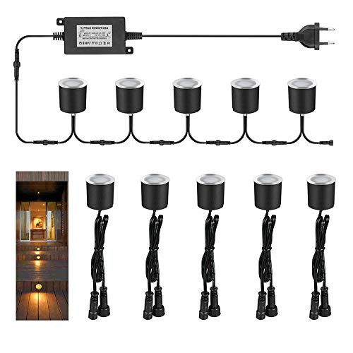 10er LED Einbaustrahler led Einbauleuchte Bodeneinbaustrahler außen, IP67 wasserdicht 0,6W Ø32mm Terrasse Küche Garten (warmweiß, 12V) von Arotelicht