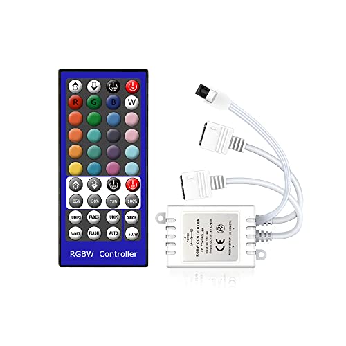 Arote LED RGBW Controller 44key, LED Fernbedienung IR Remote Kontroller Steuerung für RGBW Strip SMD 3528 5050 Streifen Lichtband Farbwechsel Led Lichtleiste DC 12V-24V von Arotelicht