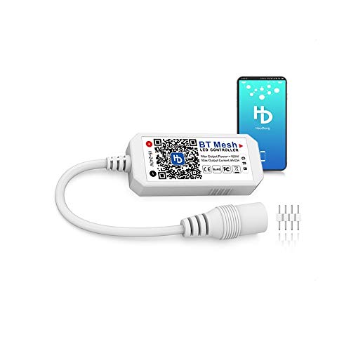 Arote RGB LED Controller Bluetooth für Streifen RGB, App gesteuert, Dimmer Steuerung für Android/IOS System, LED Strip Streifen Lichterkette, 5V 12V 24V, 16 Millionen Farben, Sound Aktiviert von Arotelicht