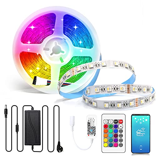 Arotelicht 24V RGBW LED Streifen WIFI Kit LED Band LED Strip 5050 SMD RGB+Warmweiss 4 in 1 mit Smart WLAN Kontroller, Kompatibel mit Alexa,Google Home LED Lichtleiste Deko für Haus,Party,Bar von Arotelicht