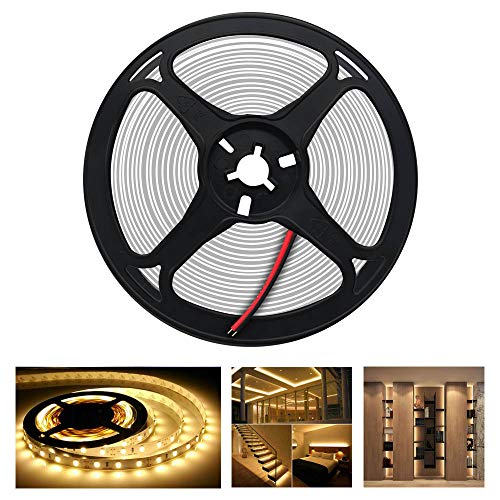 Arotelicht 5M 300 LEDs 5050SMD LED Leiste Strip Stripe Band Streifen Lichtleiste Lichterkette Lichter, 12V 60LEDs/M (warmweiß, Nur 5M Strip, IP20) von Arotelicht
