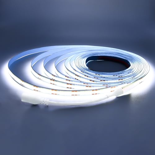 Arotelicht 5m COB LED Streifen 12V 6000K kaltweiß COB LED Band 320LEDs/m COB LED Strip Dimmbar Hohe Dichte Lichterkette IP20 ohne Netzteil für Schlafzimmer Küche Home Innendekoration ohne Netzteil von Arotelicht