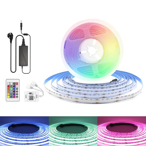 Arotelicht Alexa COB LED Streifen WiFi RGB 10M Kit, 24V RGB COB LED Strip LED Lichtband mit Controller und Netzteil, Hohe Dichte 576LEDs/M, App Steuerung, Musik Sync, DIY-Farbwechsel Led Lichtleiste Arotelicht Alexa COB LED Streifen WiFi RGB 10M Kit, 24V RGB COB LED Strip LED Lichtband mit Controller und Netzteil, Hohe Dichte 576LEDs/M, App Steuerung, Musik Sync, DIY-Farbwechsel Led Lichtleiste von Arotelicht
