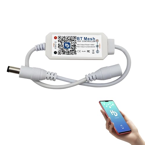 Arotelicht Bluetooth LED Streifen Controller weiß, App gesteuert LED strip dimmer LED Controller Android/IOS System, für Warmweiß/Kaltweiß/UV einfarbige SMD 5050 3528 2835 COB LED Streifen Arotelicht Bluetooth LED Streifen Controller weiß, App gesteuert LED strip dimmer LED Controller Android/IOS System, für Warmweiß/Kaltweiß/UV einfarbige SMD 5050 3528 2835 COB LED Streifen von Arotelicht