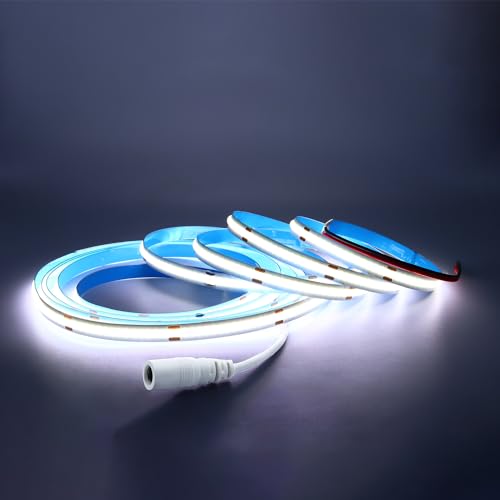 Arotelicht COB LED Streifen kaltweiß 2m 12V 6000K LED Strip 320LEDs/m FCOB LED Band Dimmbar ohne Netzteil Hohe Dichte Lichterkette IP20 für Schlafzimmer Küche Home Innendekoration ohne Netzteil von Arotelicht