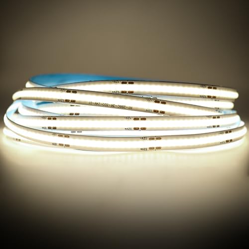 Arotelicht COB LED Streifen 5m 4000K, LED Strip weiß 12V COB Band Dimmbar, 8mm Breite Hohe Dichte Licht 320LEDs/m IP20 für Schlafzimmer Küche Home Innendekoration ohne Netzteil Arotelicht COB LED Streifen 5m 4000K, LED Strip weiß 12V COB Band Dimmbar, 8mm Breite Hohe Dichte Licht 320LEDs/m IP20 für Schlafzimmer Küche Home Innendekoration ohne Netzteil von Arotelicht