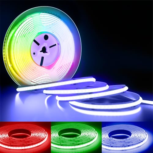 Arotelicht COB LED Streifen RGB 5m 12V COB dimmbar, COB LED Strip LED Band Lichterkette Hohe Dichte 810LEDs/M IP20 für Schlafzimmer Küche Home Innendekoration von Arotelicht