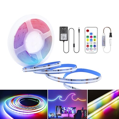 Arotelicht FCOB LED Streifen RGBIC 24V COB 3M Kit Flexible Hohe Dichte LED-Strip SPI WS2811 576LEDs/m IP20 Chasing Farbe Farbwechsel Led Lichtleiste DIY Dekoration Inklusive Controller&Netzteil Arotelicht FCOB LED Streifen RGBIC 24V COB 3M Kit Flexible Hohe Dichte LED-Strip SPI WS2811 576LEDs/m IP20 Chasing Farbe Farbwechsel Led Lichtleiste DIY Dekoration Inklusive Controller&Netzteil von Arotelicht