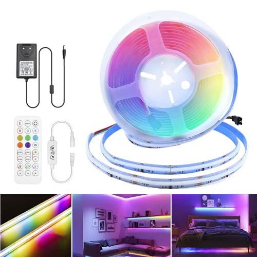 Arotelicht FCOB LED Streifen RGBIC Bluetooth 24V COB 3M Kit Flexible Hohe Dichte LED-Strip SPI WS2811 576LEDs/m IP20 Chasing Farbe Farbwechsel Led Lichtleiste DIY Dekoration mit Controller&Netzteil Arotelicht FCOB LED Streifen RGBIC Bluetooth 24V COB 3M Kit Flexible Hohe Dichte LED-Strip SPI WS2811 576LEDs/m IP20 Chasing Farbe Farbwechsel Led Lichtleiste DIY Dekoration mit Controller&Netzteil von Arotelicht