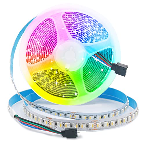 Arotelicht LED Streifen RGBW 24V 120LEDs/M Super Hell 5050SMD RGB+Warmweiß(2700K-3000K) 4 Farben in 1 LED Leiste Selbstklebend IP20 Nicht wasserdicht LED Licht Streifen Lichtband Strips Band Für Deko von Arotelicht