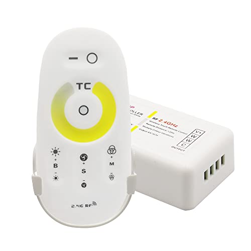 Arotelicht COB LED Streifen 24V CCT Weiß 2700K-6500K 3M, COB LED Strip dimmbar IP20 mit Netzteil und RF Controller für unter Schrank Schlafzimmer Küche Zuhause DIY TV Beleuchtung (CCT Controller) von Arotelicht