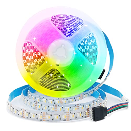 Arotelicht RGBW LED Streifen 12V 5M 108LEDs/M Super Hell RGB+Warmweiß(2700K-3000K) 4 Farben in 1 LED Band 5050SMD Selbstklebend IP20 Nicht wasserdicht LED Licht Streifen Lichtband Leiste Band Für Deko von Arotelicht