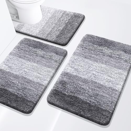 Arotive Badezimmerteppich-Set, 3-teilig, extra weich und saugfähig, maschinenwaschbar, trockene Badematten für Badezimmer, WC, Badewanne und Dusche, 61 x 40 cm, 76 x 50 cm und U-förmig, 61 x 50 cm, Arotive Badezimmerteppich-Set, 3-teilig, extra weich und saugfähig, maschinenwaschbar, trockene Badematten für Badezimmer, WC, Badewanne und Dusche, 61 x 40 cm, 76 x 50 cm und U-förmig, 61 x 50 cm, von Arotive