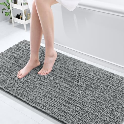 Arotive Luxuriöser Chenille-Badezimmerteppich, extra weich, dick, saugfähig, zottelig, rutschfest, maschinenwaschbar, trocknergeeignet, Plüsch-Badematten für Badezimmer, Dusche und Badewanne, 70 x 24 von Arotive