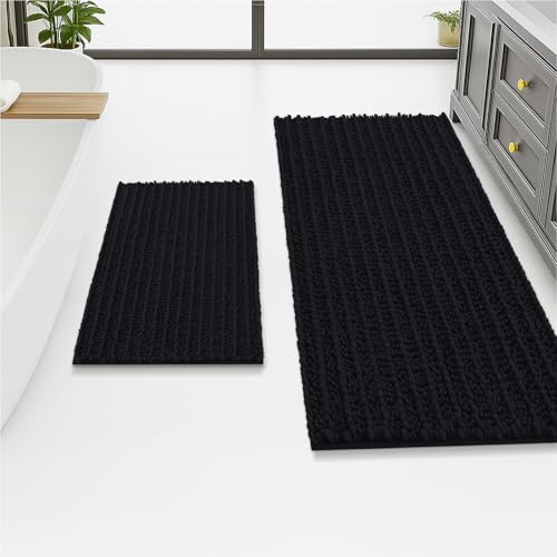 Arotive Luxuriöses Chenille-Badezimmerteppich-Set, 2-teilig, extra weich, saugfähig, zottelig, rutschfest, maschinenwaschbar, trockene Badematten für Badezimmer, Dusche, Waschbecken und Badewanne Arotive Luxuriöses Chenille-Badezimmerteppich-Set, 2-teilig, extra weich, saugfähig, zottelig, rutschfest, maschinenwaschbar, trockene Badematten für Badezimmer, Dusche, Waschbecken und Badewanne von Arotive