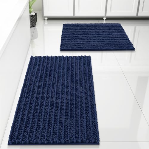Arotive Luxuriöses Chenille-Badezimmerteppich-Set, 2-teilig, extra weich, saugfähig, zottelig, rutschfest, maschinenwaschbar, trockene Badematten für Badezimmer, Dusche, Waschbecken und Badewanne Arotive Luxuriöses Chenille-Badezimmerteppich-Set, 2-teilig, extra weich, saugfähig, zottelig, rutschfest, maschinenwaschbar, trockene Badematten für Badezimmer, Dusche, Waschbecken und Badewanne von Arotive