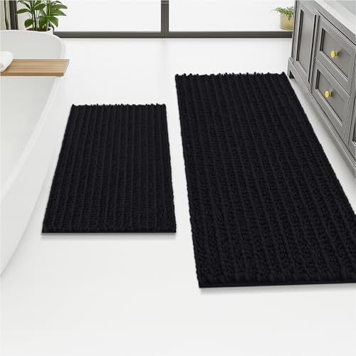 Arotive Luxuriöses Chenille-Badezimmerteppich-Set, 2-teilig, extra weich, saugfähig, zottelig, rutschfest, maschinenwaschbar, trockene Badematten für Badezimmer, Dusche, Waschbecken und Badewanne Arotive Luxuriöses Chenille-Badezimmerteppich-Set, 2-teilig, extra weich, saugfähig, zottelig, rutschfest, maschinenwaschbar, trockene Badematten für Badezimmer, Dusche, Waschbecken und Badewanne von Arotive