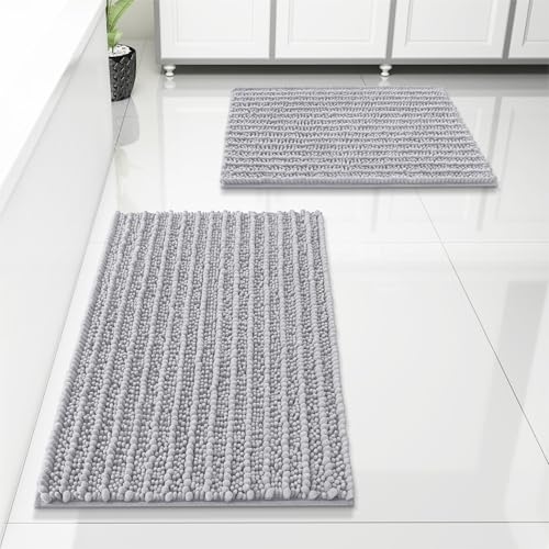 Arotive Luxuriöses Chenille-Badezimmerteppich-Set, 2-teilig, extra weich, saugfähig, zottelig, rutschfest, maschinenwaschbar, trockene Badematten für Badezimmer, Dusche, Waschbecken und Badewanne Arotive Luxuriöses Chenille-Badezimmerteppich-Set, 2-teilig, extra weich, saugfähig, zottelig, rutschfest, maschinenwaschbar, trockene Badematten für Badezimmer, Dusche, Waschbecken und Badewanne von Arotive