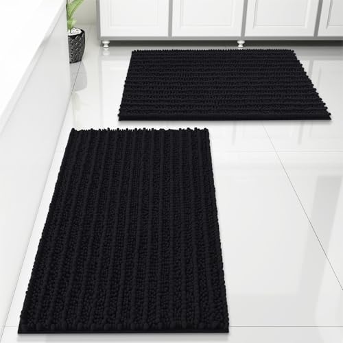 Arotive Luxuriöses Chenille-Badezimmerteppich-Set, 2-teilig, extra weich, saugfähig, zottelig, rutschfest, maschinenwaschbar, trockene Badematten für Badezimmer, Dusche, Waschbecken und Badewanne Arotive Luxuriöses Chenille-Badezimmerteppich-Set, 2-teilig, extra weich, saugfähig, zottelig, rutschfest, maschinenwaschbar, trockene Badematten für Badezimmer, Dusche, Waschbecken und Badewanne von Arotive