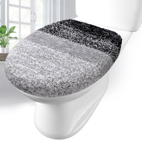 Arotive Weicher Mikrofaser-Badezimmer-WC-Deckelbezug, maschinenwaschbar, 44 x 38 cm, bleibt an Ort und Stelle, Gummi-Rückseite, passend für die meisten runden, länglichen und länglichen Deckel, Arotive Weicher Mikrofaser-Badezimmer-WC-Deckelbezug, maschinenwaschbar, 44 x 38 cm, bleibt an Ort und Stelle, Gummi-Rückseite, passend für die meisten runden, länglichen und länglichen Deckel, von Arotive