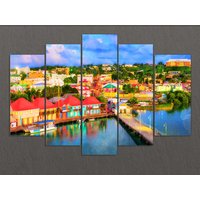 Antigua Und Barbuda Leinwanddruck, Saint John Skyline, Es Wandkunst von AroundWorldArt