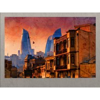 Baku Leinwanddruck, Aserbaidschan Wandkunst, Downtown, Malerei, Print, Gemälde, Wandkunst Baku Leinwanddruck, Aserbaidschan Wandkunst, Downtown, Malerei, Print, Gemälde, Wandkunst von AroundWorldArt